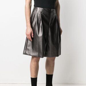 BNWT SS21 COMME DES GARCONS HOMME PLUS FAUXLEATHER SHORTS L